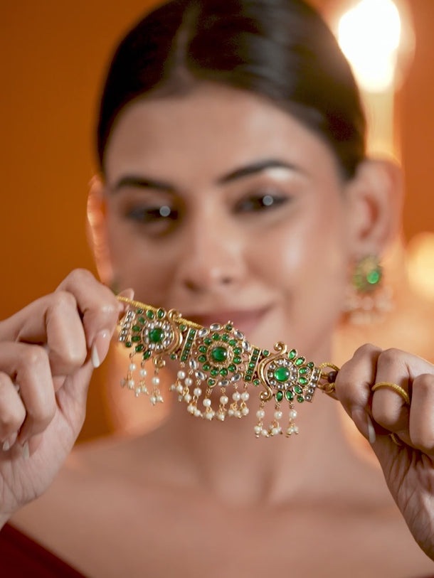 Emerald Lustre Royal Necklace Set