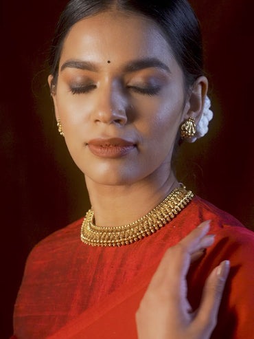 Short Golden Temple Necklace Set