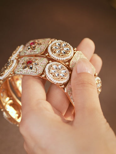 Festive Glam Red & Kundan Bangles