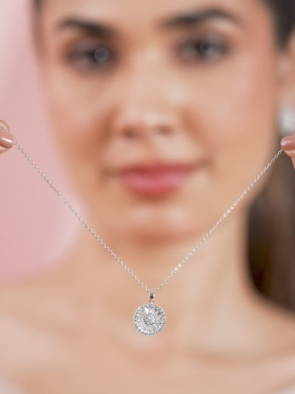 Crystal Pendant Necklace Set