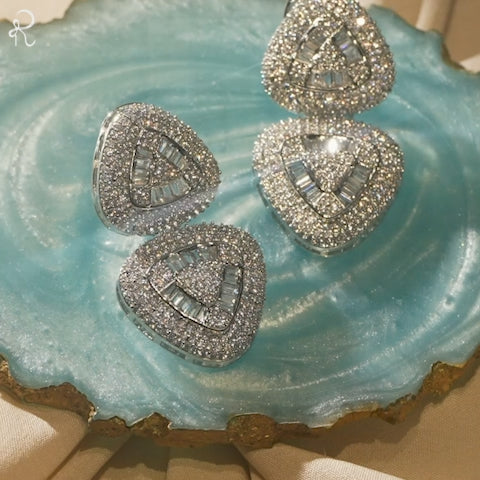 Soft Curve Triad American Diamond Zirconia Drops