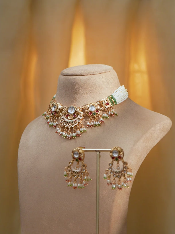 Royal Elephant Motif Necklace Set