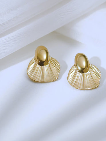 Demifine 18K Gold Plated Stainless steel Oversized Shell Statement Earrings