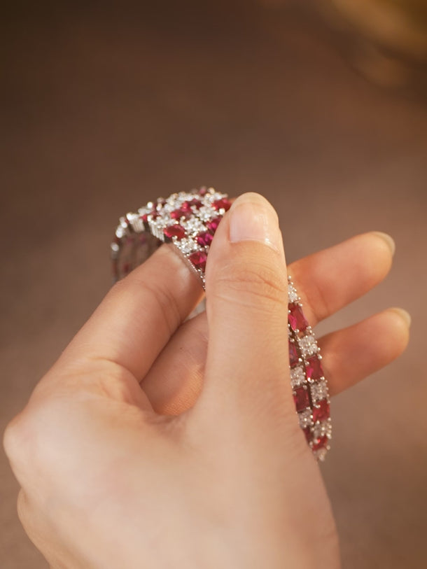 Captivating Reds American Diamond Zirconia Bangles