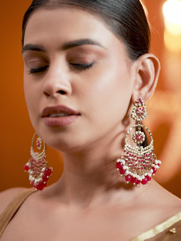 Lustrous Ruby Tone Chandbali