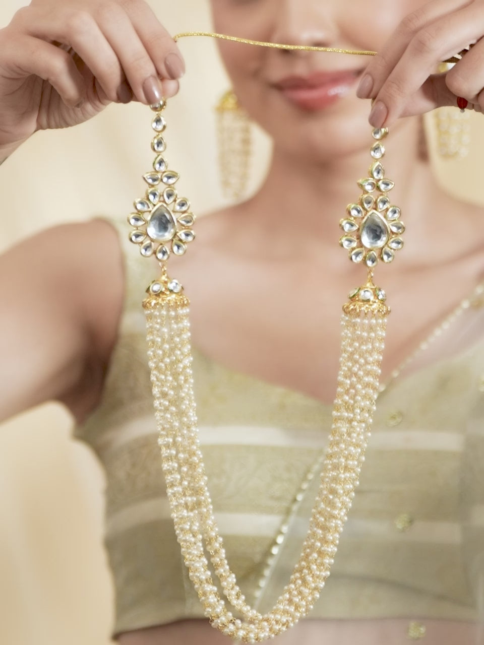 Golden Hour Kundan Pearl Necklace Set