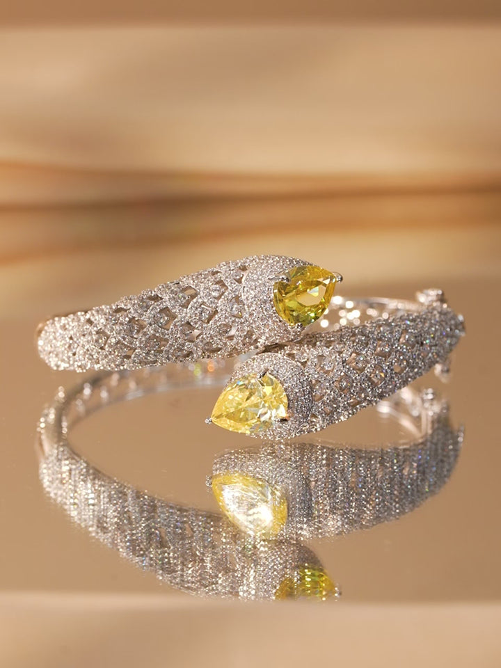Rubans Enchanting Amethyst Sparkle Yellow Silver AD Bracelet