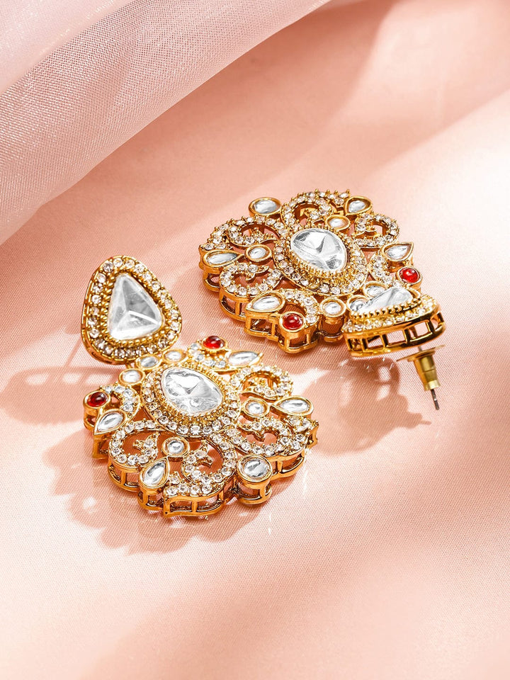 Prismatic Floral American Diamond Zirconia Danglers Earrings