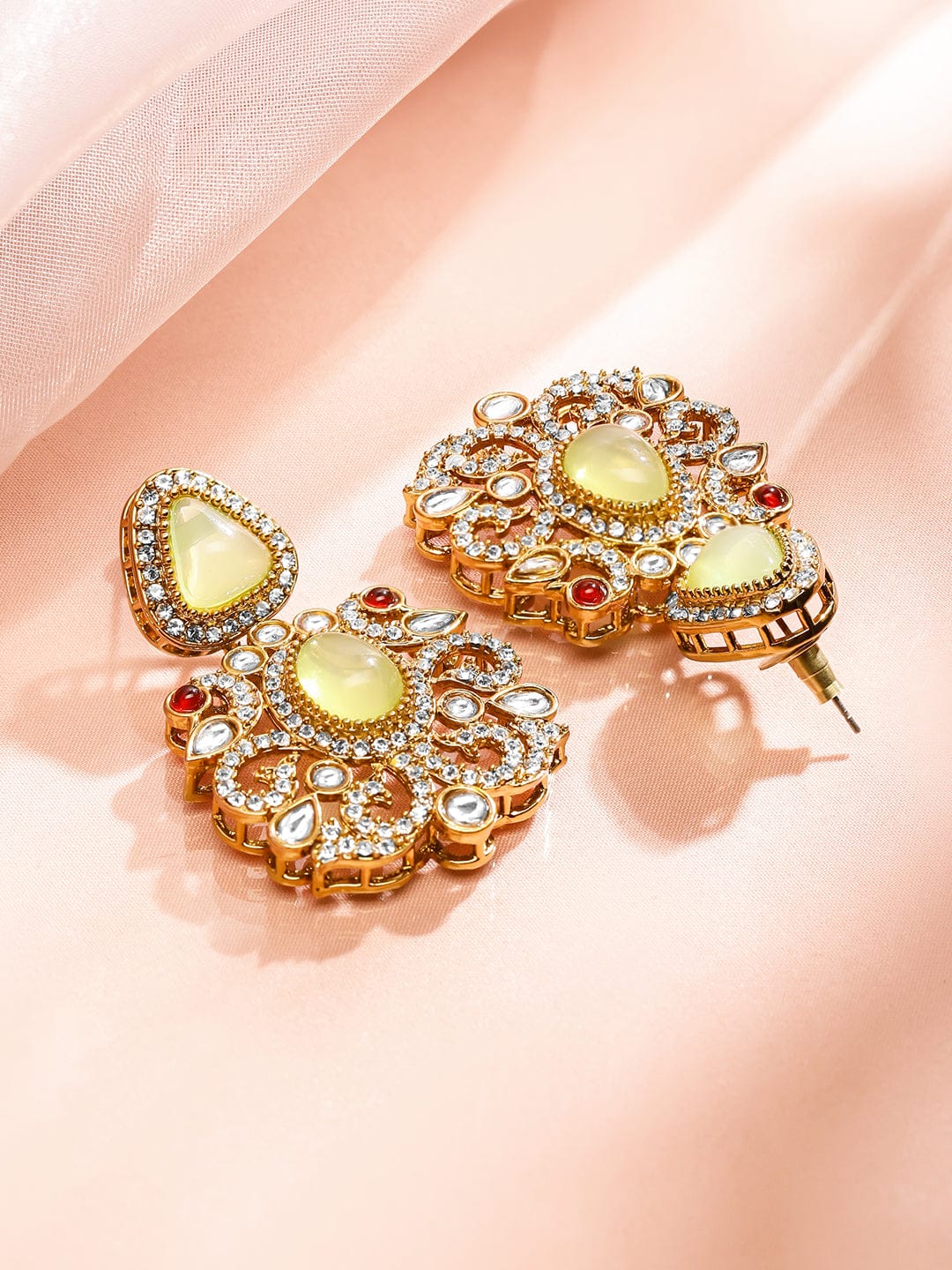 Prismatic Floral American Diamond Zirconia Danglers Earrings