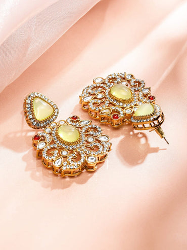 Prismatic Floral American Diamond Zirconia Danglers Earrings