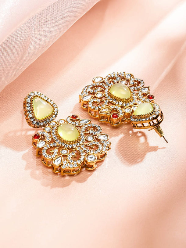 Prismatic Floral American Diamond Zirconia Danglers Earrings