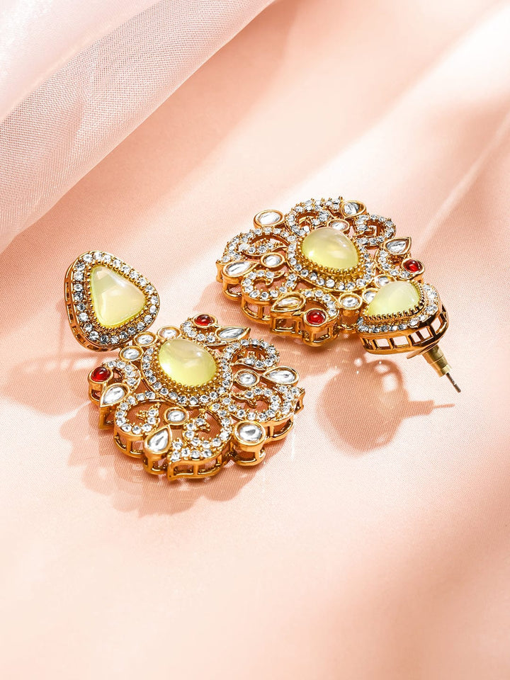 Prismatic Floral American Diamond Zirconia Danglers Earrings