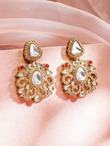 Prismatic Floral American Diamond Zirconia Danglers Earrings