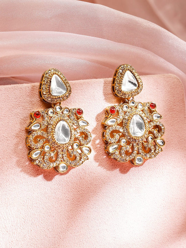 Prismatic Floral American Diamond Zirconia Danglers Earrings