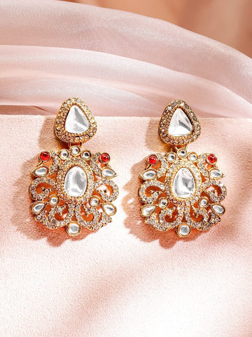 Prismatic Floral American Diamond Zirconia Danglers Earrings