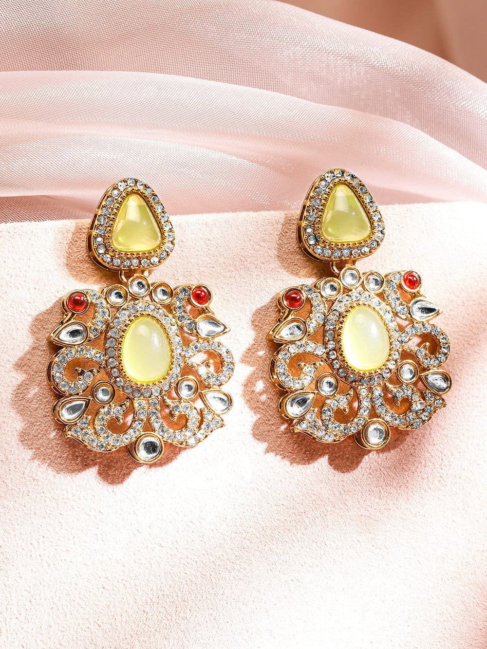 Prismatic Floral American Diamond Zirconia Danglers Earrings