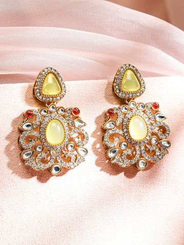 Prismatic Floral American Diamond Zirconia Danglers Earrings