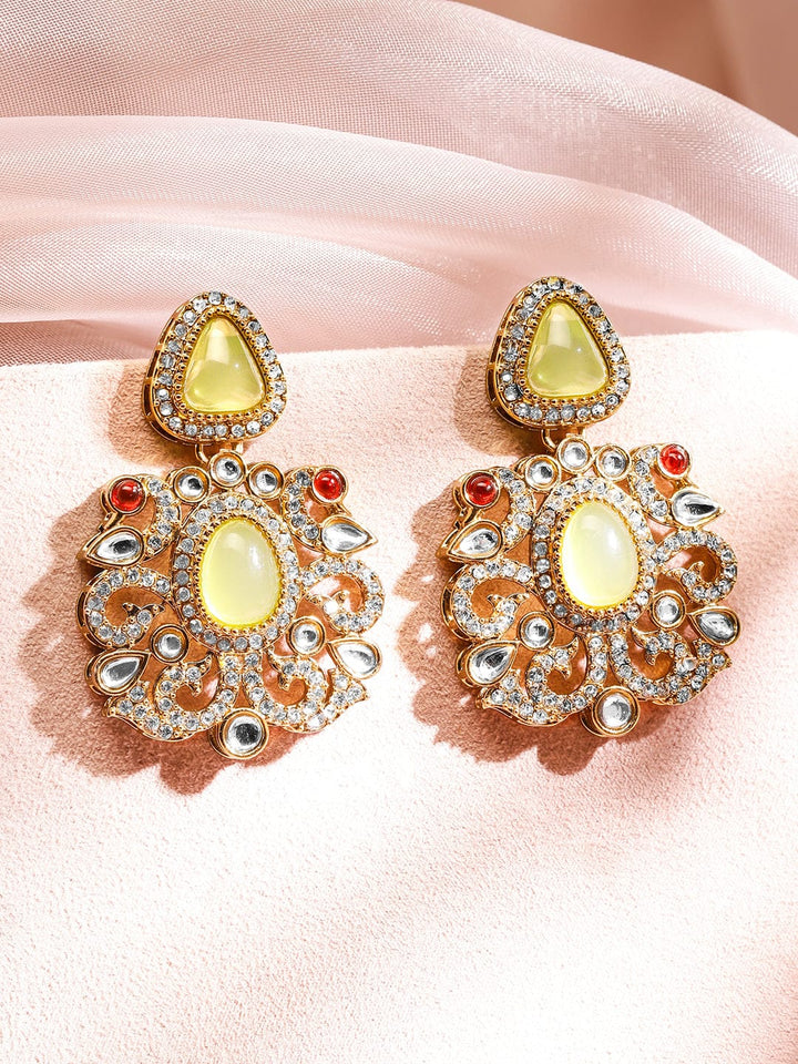 Prismatic Floral American Diamond Zirconia Danglers Earrings