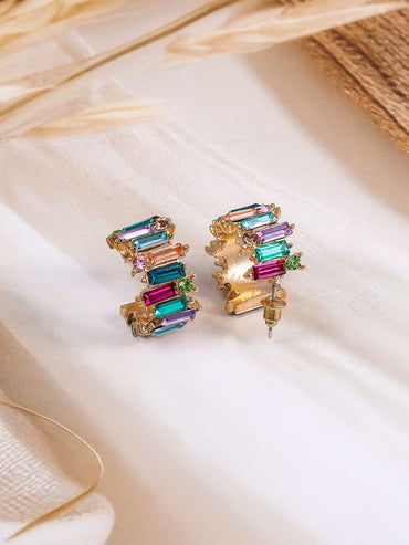 Radiant Multicolored half Hoop Earrings Earrings