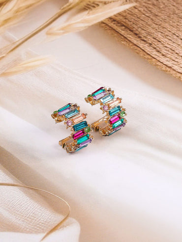 Radiant Multicolored half Hoop Earrings Earrings
