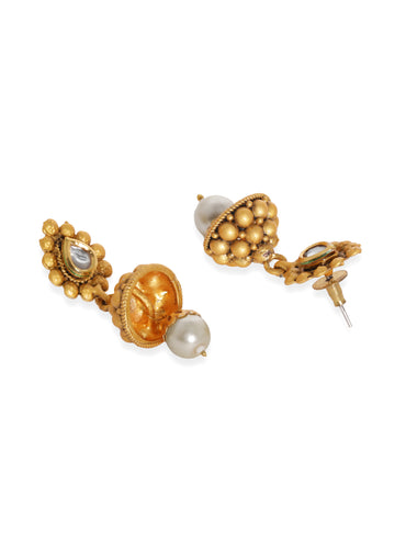 Rubans Gold Plated Pearl Statement Necklace Set