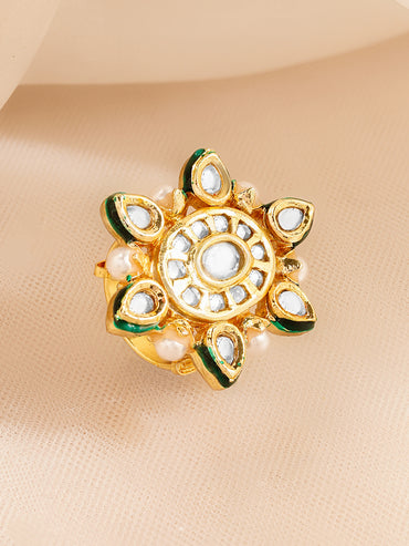 Ethnic Pearl Kundan Cocktail Ring
