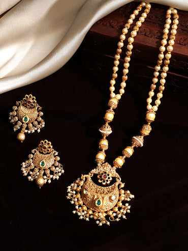 Rubans Gold Plated Hand Crafted   Statement Necklace Set