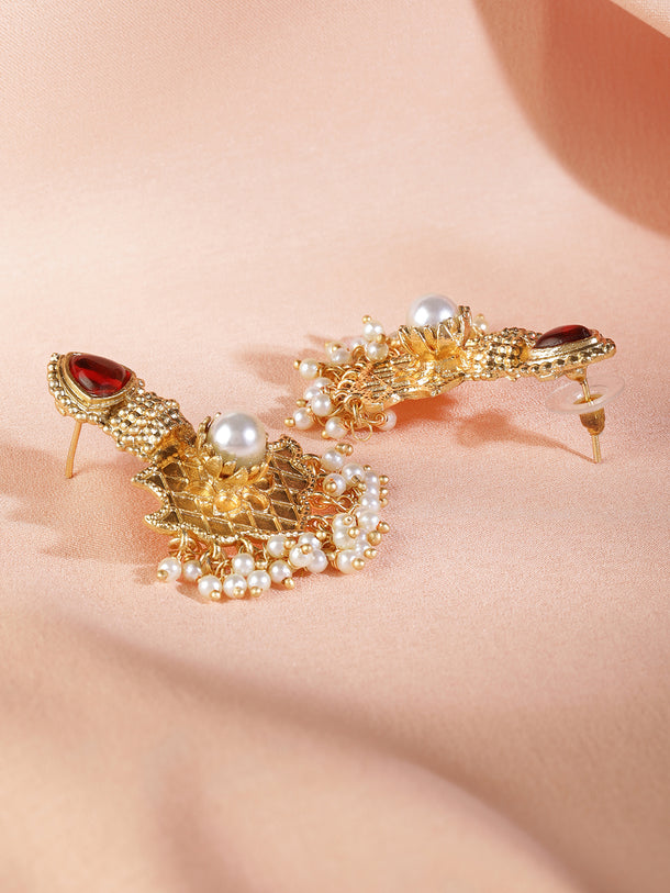 Enchanting White Red Danglers