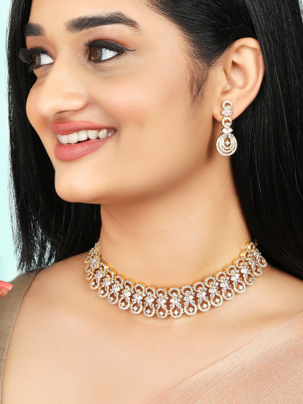 American Diamond Zirconia Choker Set