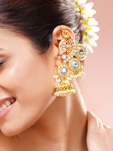 Wedding Ready Oversized Kundan Ear Cuff Jhumka