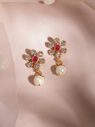 Vibrant Pink Floral Necklace Set