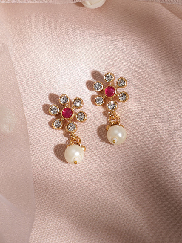 Vibrant Pink Floral Necklace Set