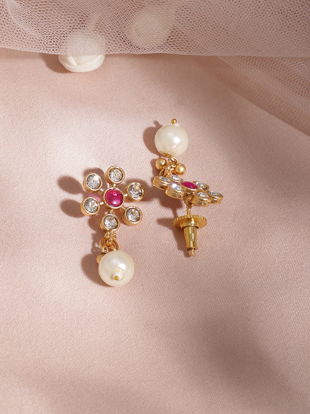 Vibrant Pink Floral Necklace Set