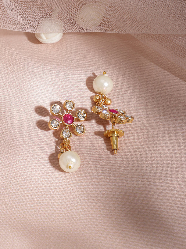 Vibrant Pink Floral Necklace Set