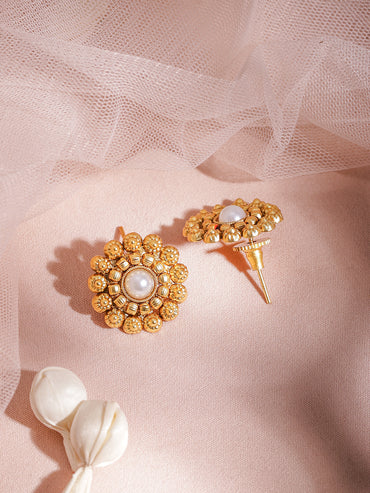 Majestic White Gold Plated Short Necklace Set