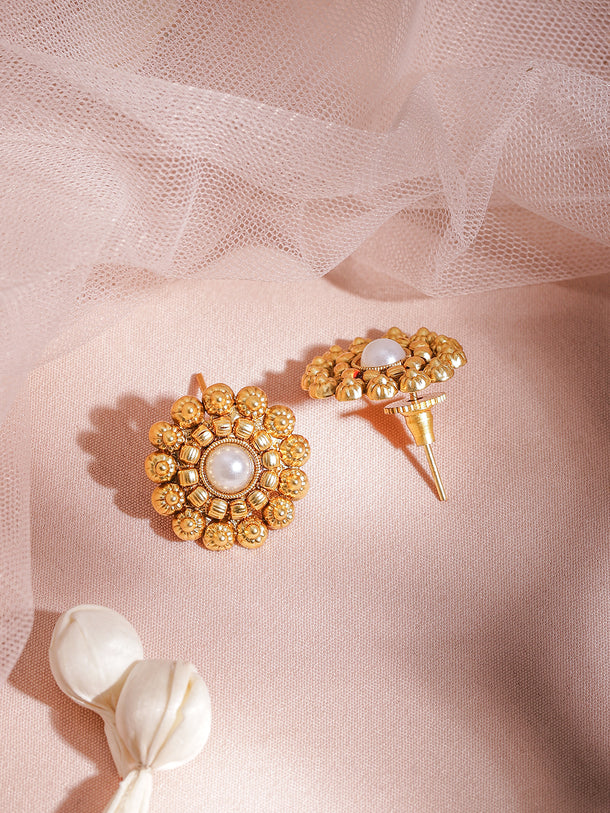 Majestic White Gold Plated Short Necklace Set