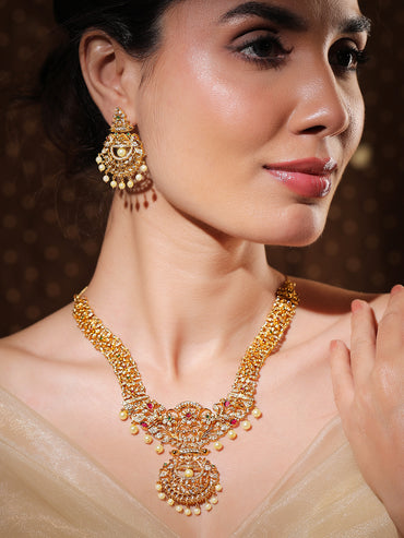 American Diamond Zirconia Floral Necklace Set