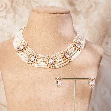Poem in Pearl Kundan Necklace Set