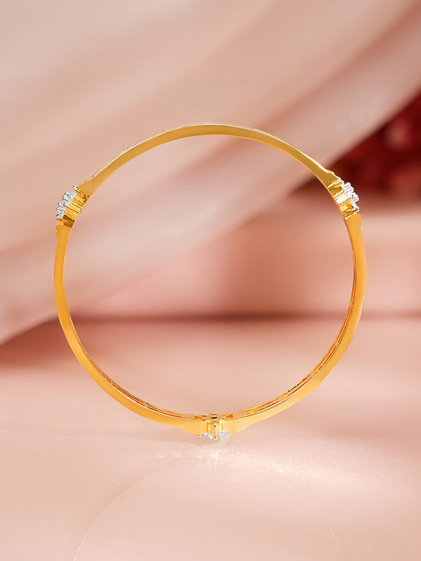 Two Tone Crystal Star Cutout Bangles Set of 2