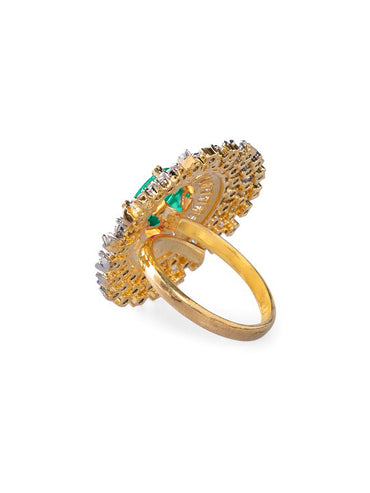 Ruby Studded American Diamond Zirconia Ring