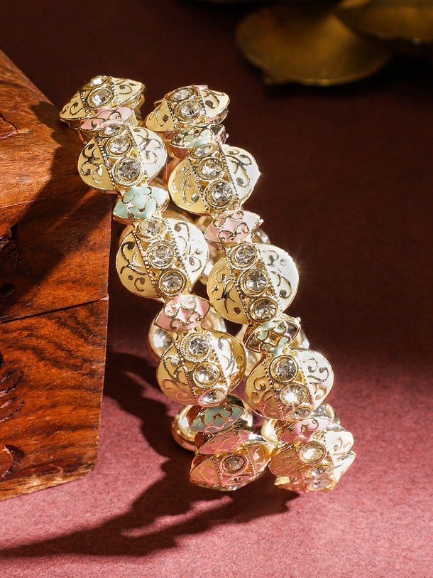 Pastel Hues Kundan Bangles