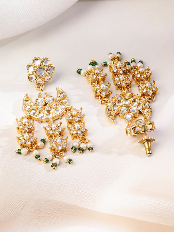 Multi-Layered American Diamond Zirconia Pearl Necklace Set