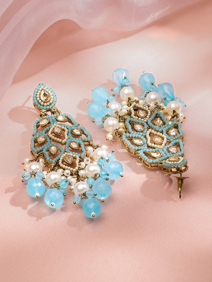 Regal Glow Blue Danglers Earrings