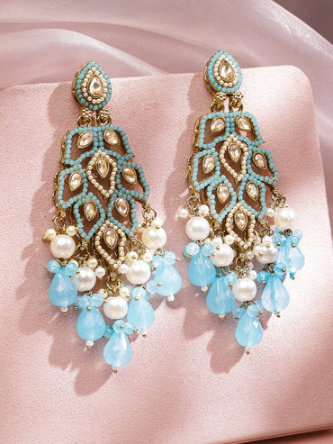 Regal Glow Blue Danglers Earrings