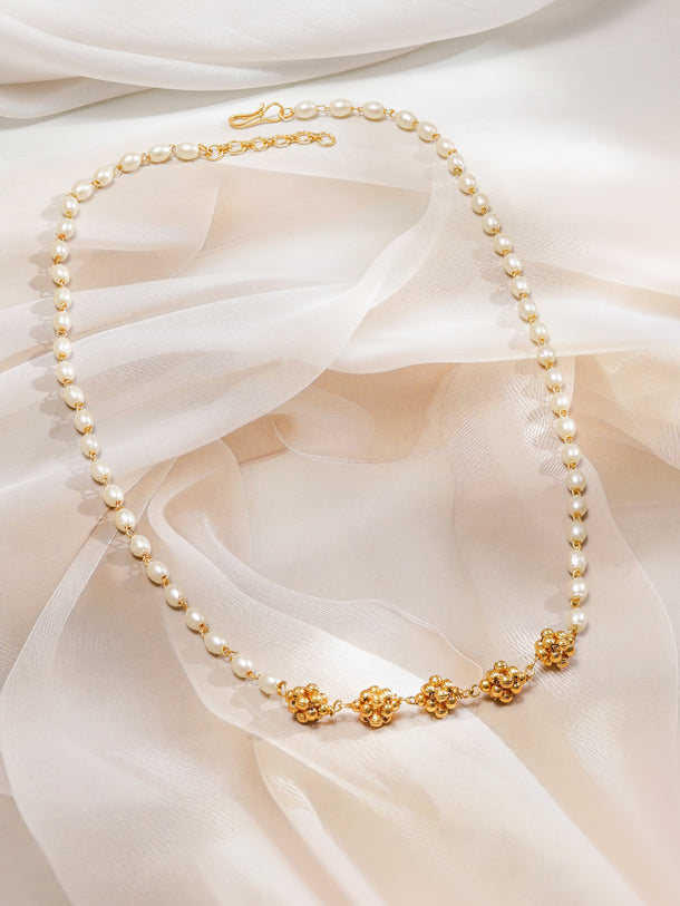 Regal Pearl & Floral Beads Necklace Necklace & Chains