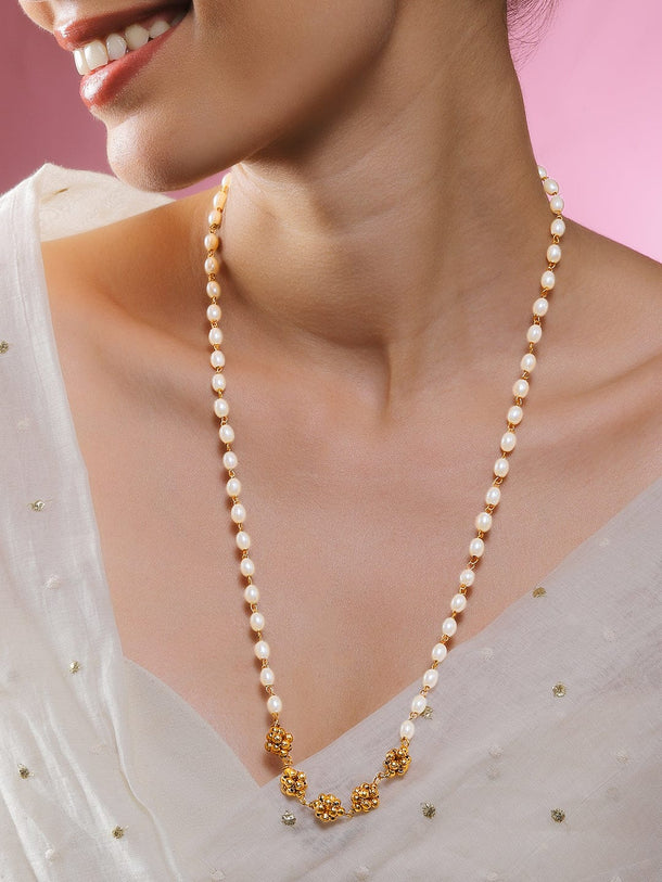 Regal Pearl & Floral Beads Necklace Necklace & Chains