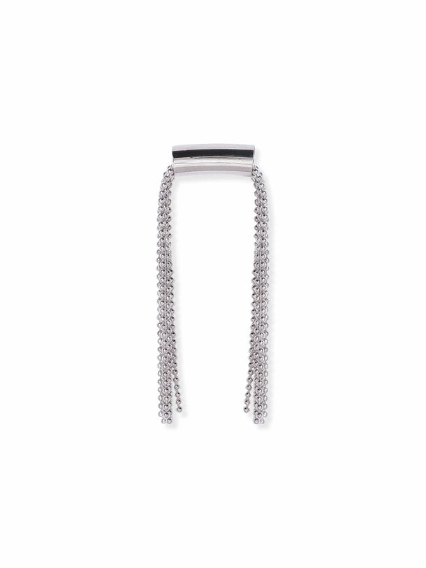 Rhodium plated Beaded chain tassels Glamorous Earrings Earrings
