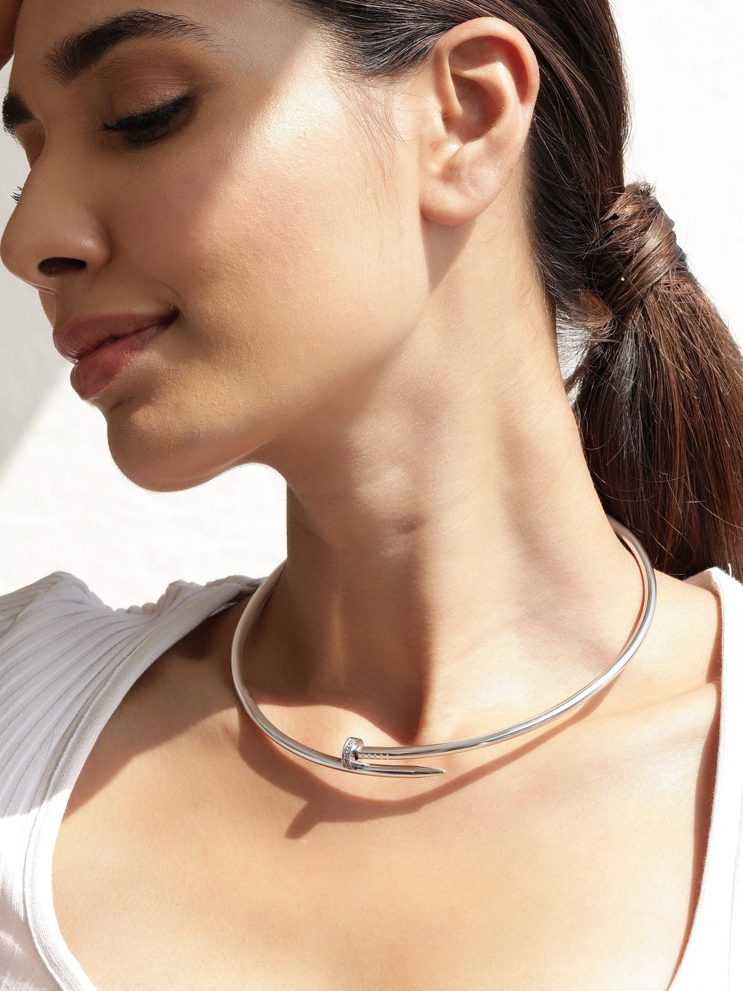 Rhodium-Plated Celestial Circlet Toro Round Collar Chocker Necklaces, Necklace Sets, Chains & Mangalsutra