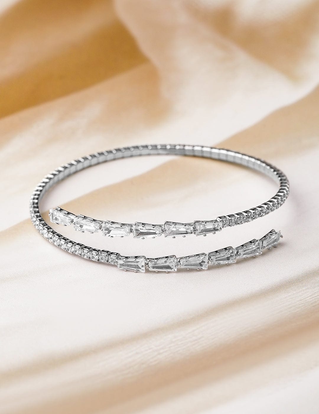 Rhodium Plated CZ Studded Bracelet Bracelet