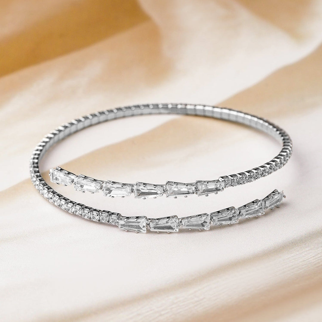 Rhodium Plated CZ Studded Bracelet Bracelet